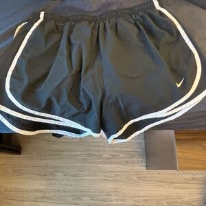 Nike Black Athletic Shorts with Curved Hem